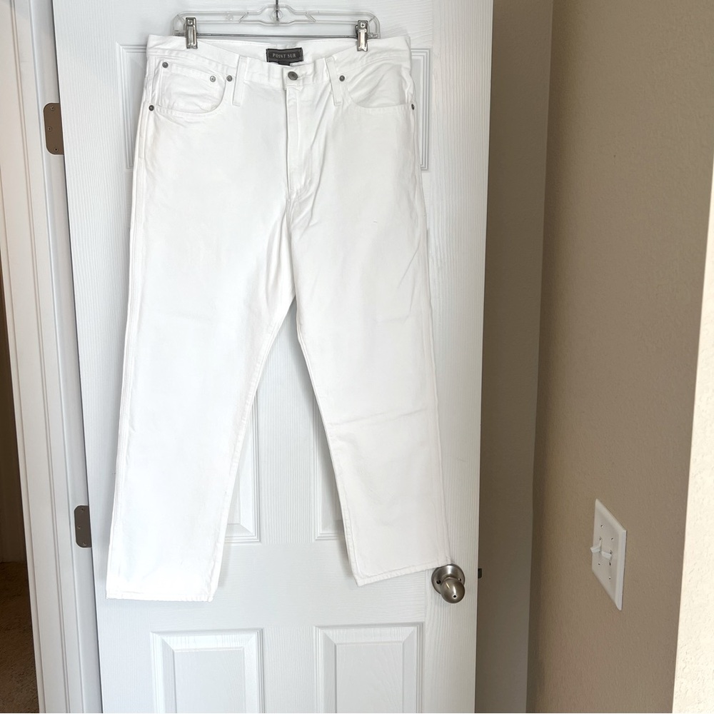 NWT J. Crew Point Sur White Denim Jeans Women’s Size 32 Shoreditch Strai…